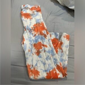 Zara Tie-Dye Leggings in Orange and Blue